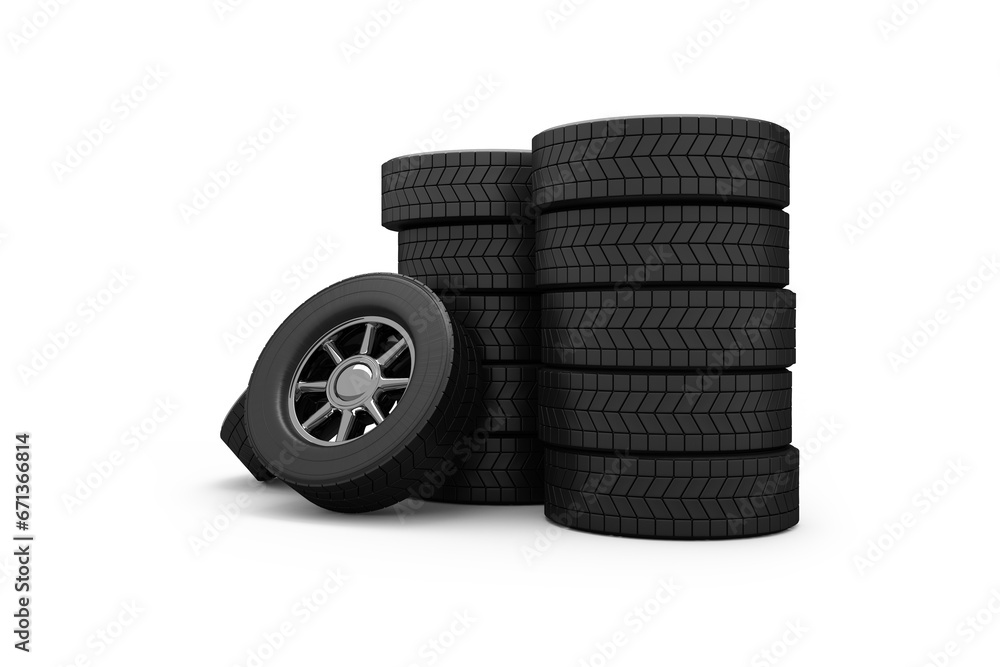 Digital png illustration of stack of tyres on transparent background Digital png illustration of stack of tyres on transparent background