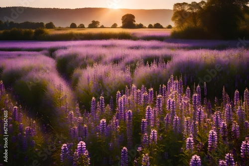 lavender field at sunset