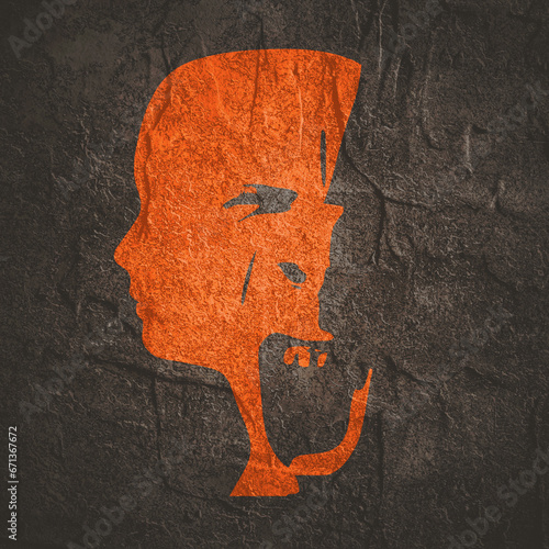 Fototapeta Human face side view silhouette