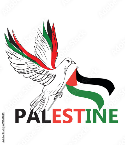 Free Palestine! We stand with Palestine! Palestine Flag with Watermelon metaphor	