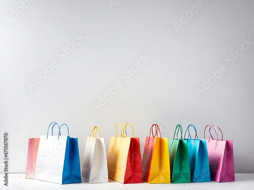 "Get a head start on Black Friday shopping with our stylish shopping bags. Your trusted companion for the super sale event." Shopping bag background generative AI digital Illustration.