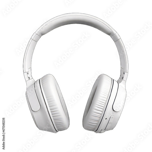PNG a White headphones on a transparent background photo