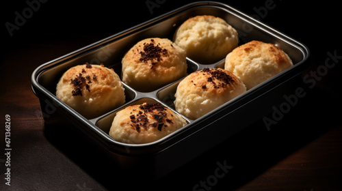 A group of fresh baked mini muffins