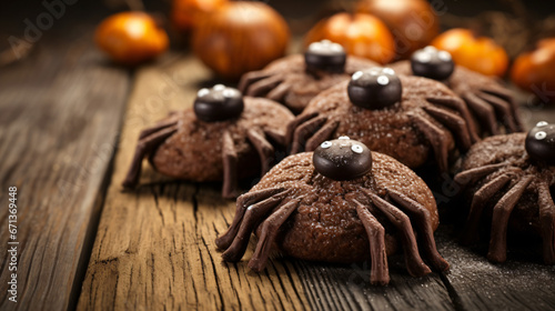 Chocolate Halloween spider cookies