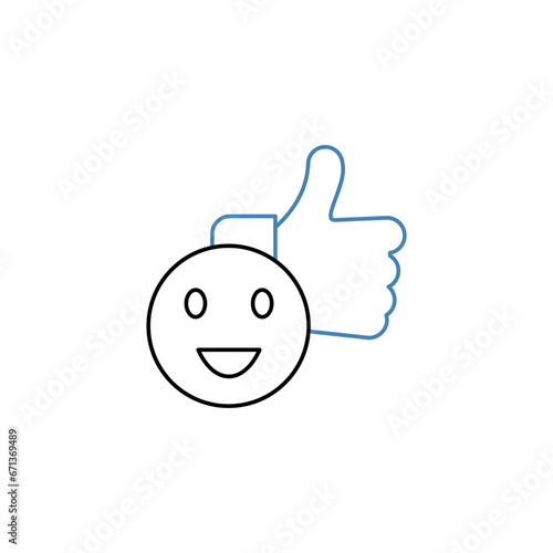 Satisfied concept line icon. Simple element illustration.Satisfied concept outline symbol design.