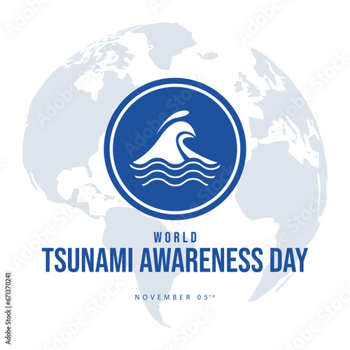 World tsunami awareness day. Tsunami warning vector illustration. Suitable for templates, web, social media, greeting cards etc