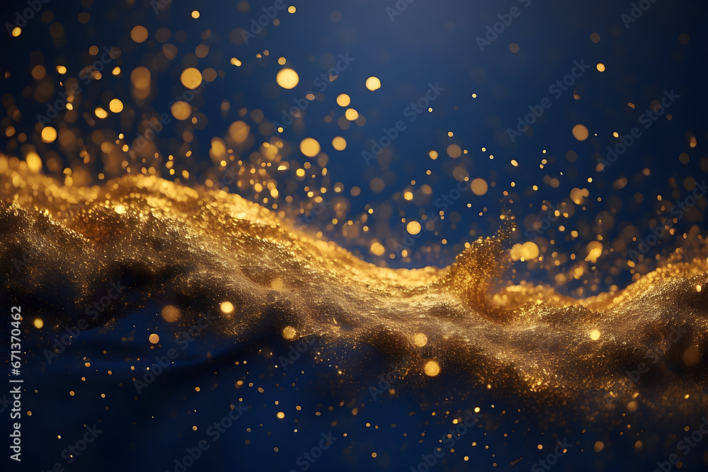 Festive abstract background with shimmering gold particles and ...