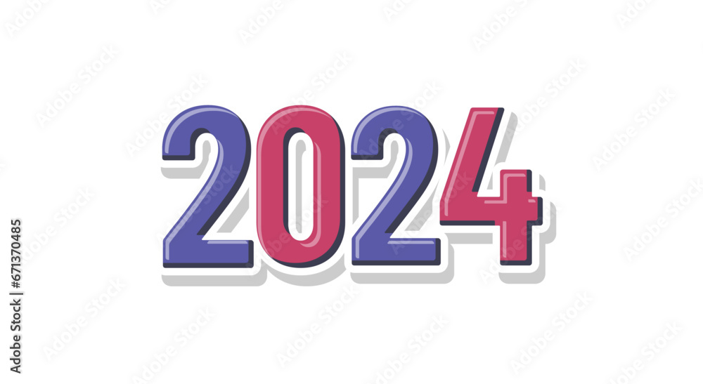 Creative text 2024 new year design 