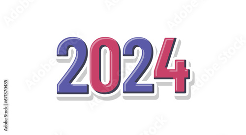 Creative text 2024 new year design 