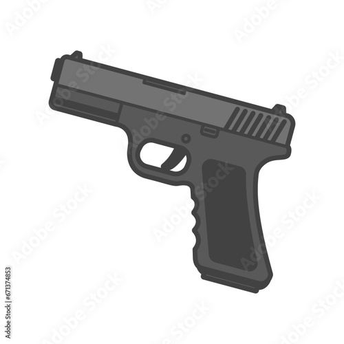 シンプルなハンドガン・ピストル・拳銃のイラスト