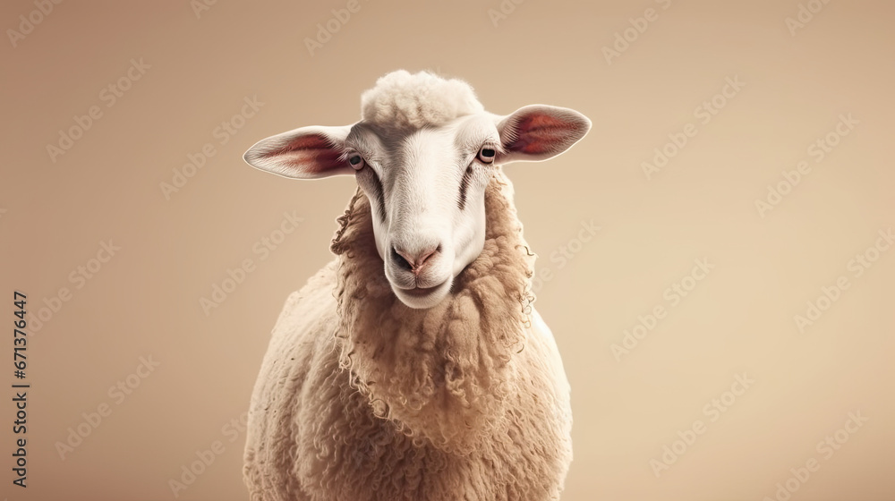 Fototapeta premium Eid al Adha Animal for sacrifice and Celebrations of Traditionla Islamic Yearly Festival, with colorful Background and Space for Text