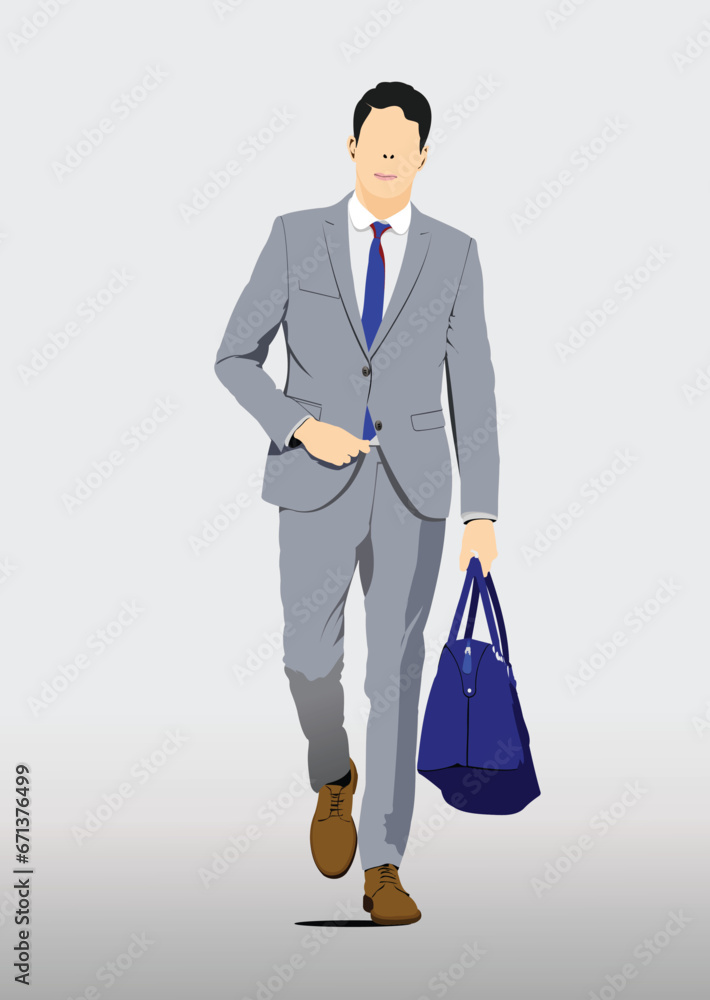 Handsome men. Businessman. Vector illustration