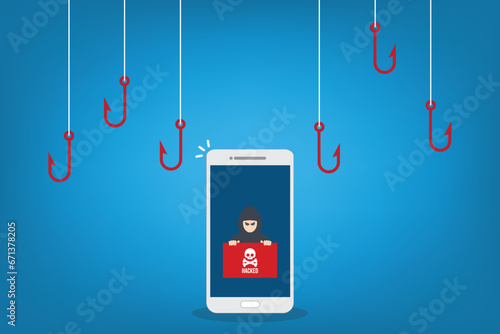 Hacker attack. Hackers and cybercriminals phishing, identity theft, user login, password, documents, email and credit card. Hacking and web security. Internet phishing concept.	