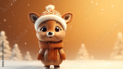 Merry Christmas Festival Cartoon style3D Generative AI photo