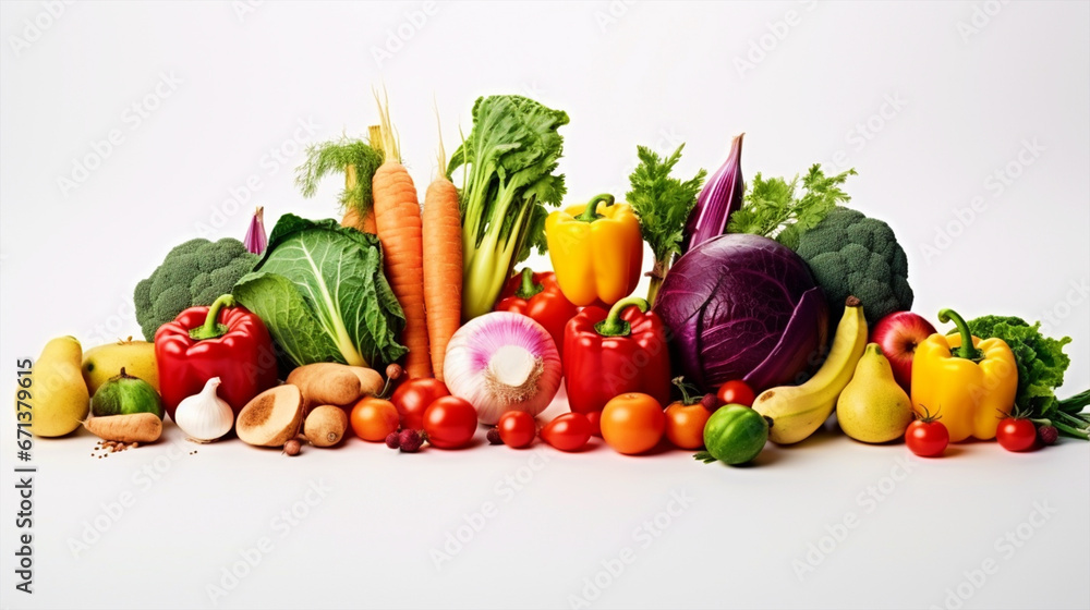 Colorful vegetables on isolated background - ai generative Colorful vegetables on isolated background - ai generative