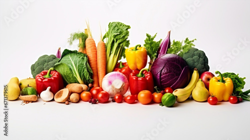 Colorful vegetables on isolated background - ai generative