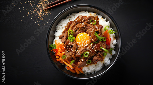 Gyudon: Japanese beef bowl Stylish Foodblogger Food Photographs. photo