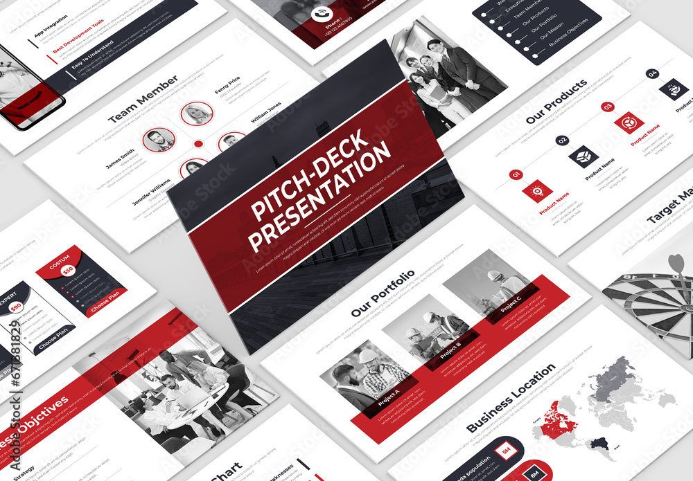 Creative Modern Business Pitch-Deck Presentation Template Layout Stock ...