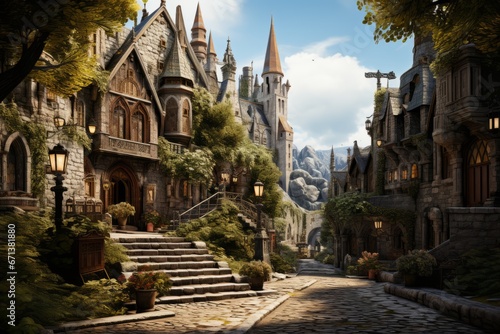 A street with old fairy-tale houses