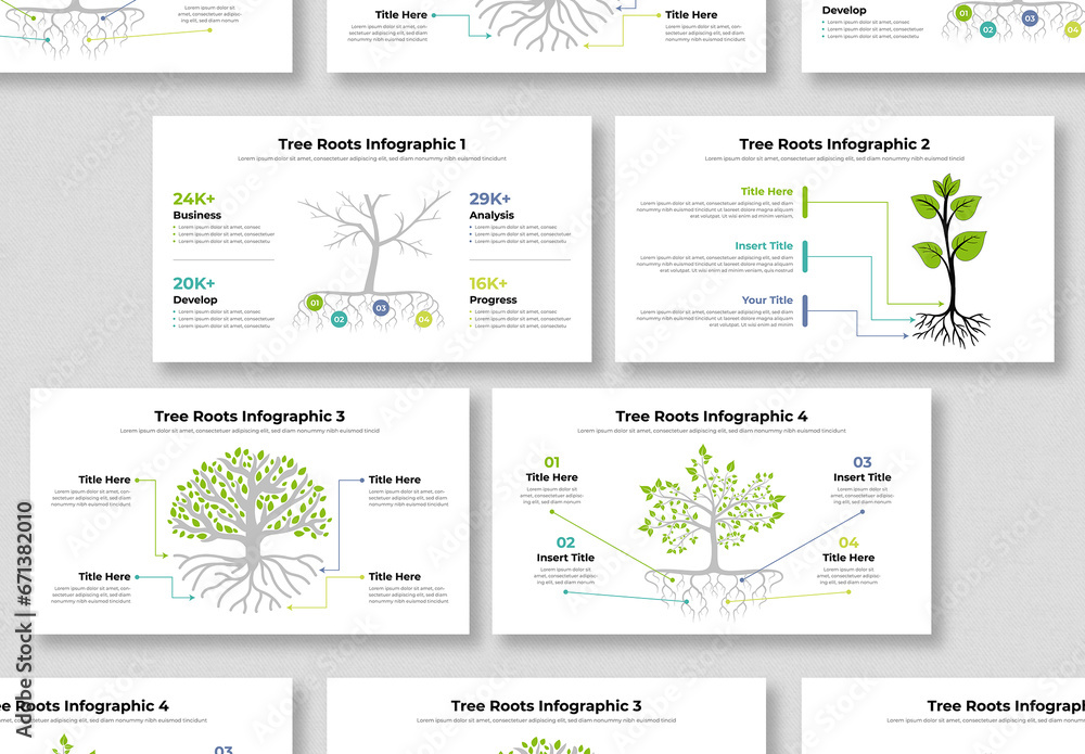 Tree Roots Infographic Template layout Stock Template | Adobe Stock