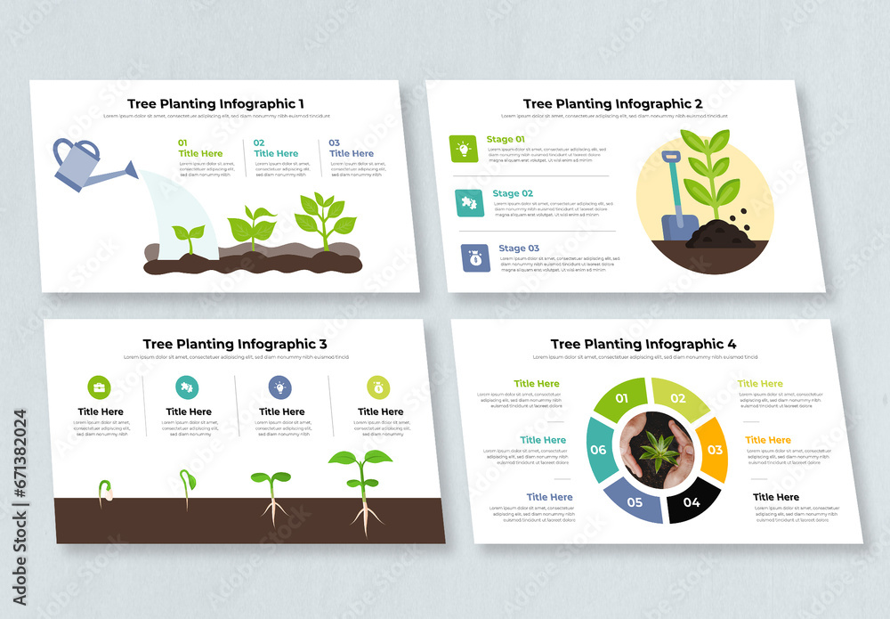 Tree Planting Infographic Stock Template | Adobe Stock