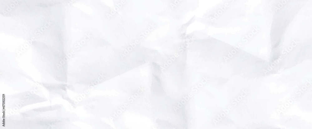 Obraz premium Crumpled paper texture vector background. White wrinkled sheet