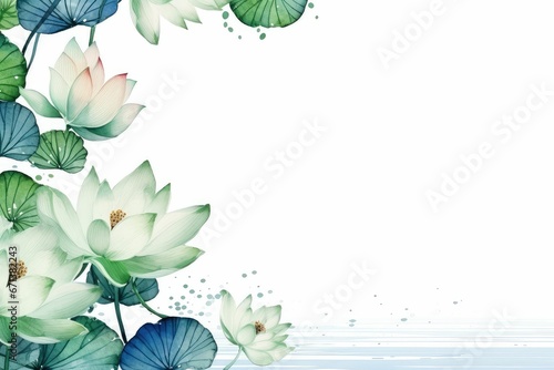 watercolor lotus flowers background