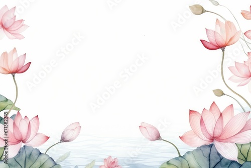 watercolor lotus flowers background