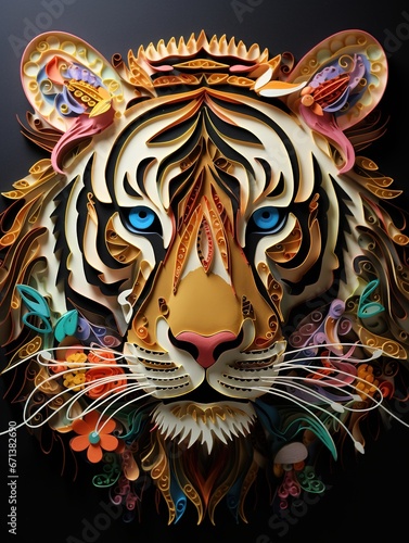 Beautiful papercut quilling paper filigree zoo animals