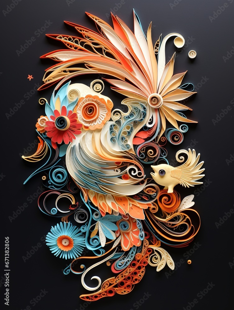 Beautiful papercut quilling paper filigree zoo animals Beautiful papercut quilling paper filigree zoo animals