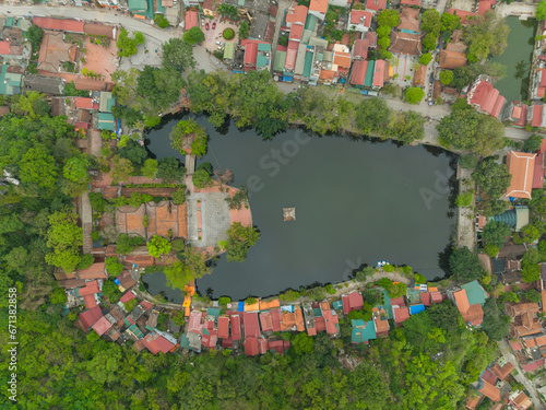 Thay Pagoda or Chua Thay, one of the oldest Buddhist pagodas in Vietnam, in Quoc Oai district, Hanoi photo