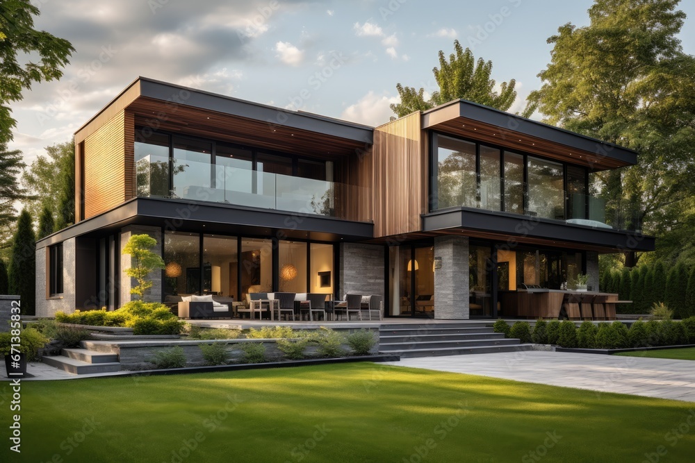 Free Photo modern house with garden in the park, beautiful view and luxury villa
Free Photo modern house with garden in the park, beautiful view and luxury villa