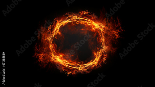 ring of fire isolated on black background