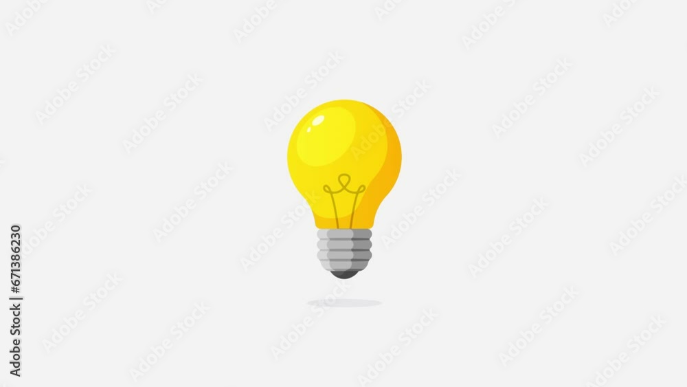 Floating Light bulb, lighting up with burst Floating Light bulb, lighting up with burst
