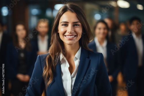 Happy businesswoman by Generative AI