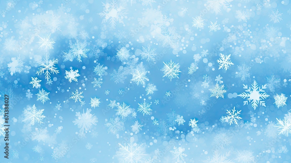  a blue background with snow flakes and snow flakes on the bottom half of the image and the bottom half of the image with snow flakes on the bottom half of the image.  generative ai