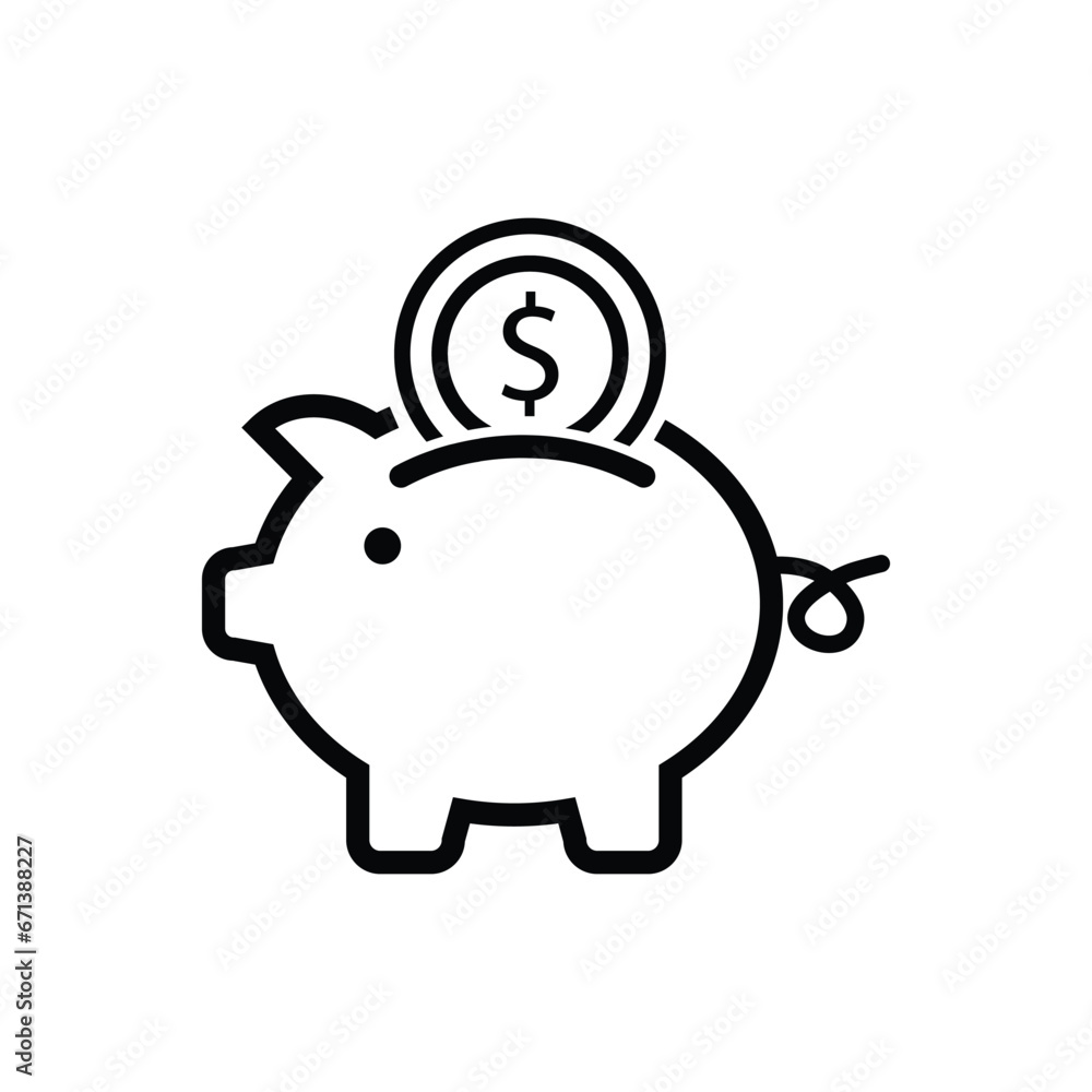 Piggy Bank Icon Vector Design template Piggy Bank Icon Vector Design template
