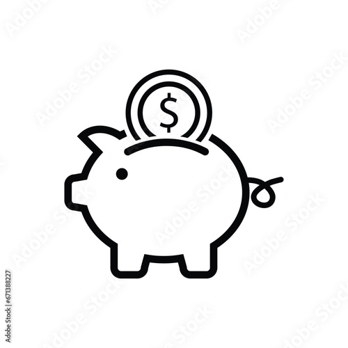 Piggy Bank Icon Vector Design template