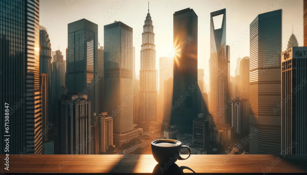 Obraz premium Sunrise Cityscape with 