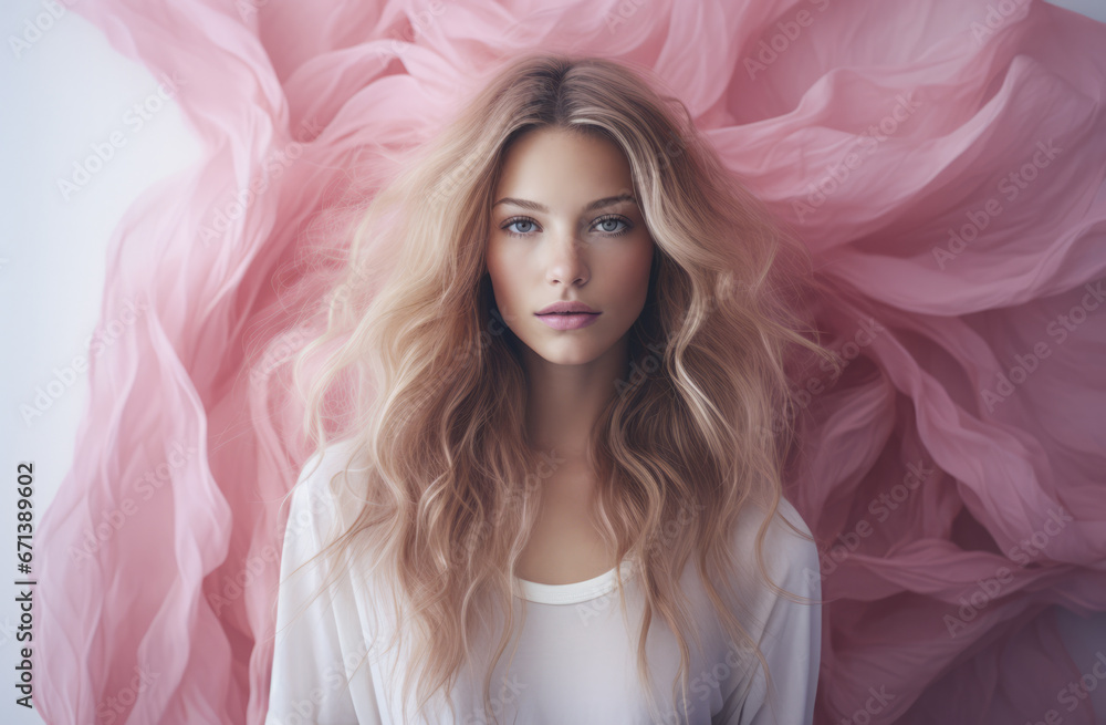 Portrait of a young beautiful woman with long hair Portrait of a young beautiful woman with long hair