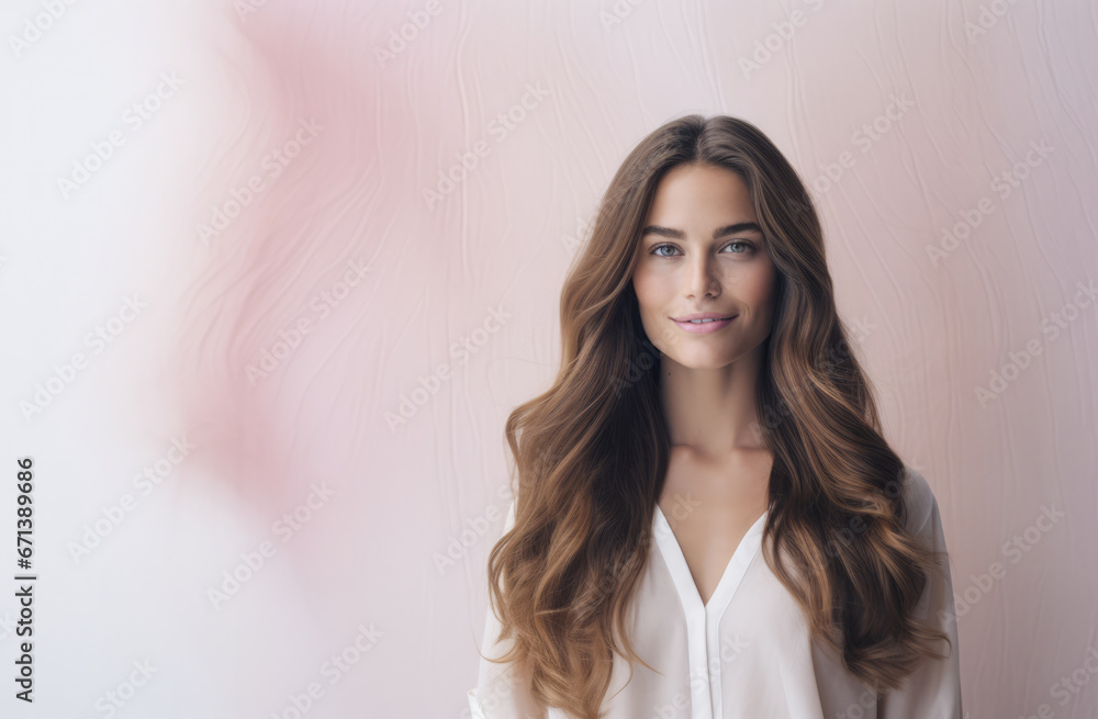 Portrait of a young beautiful woman with long hair Portrait of a young beautiful woman with long hair