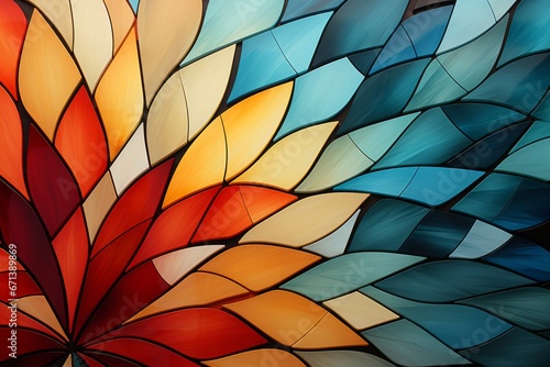 Mayan style glass fractal colorful 3D illustration