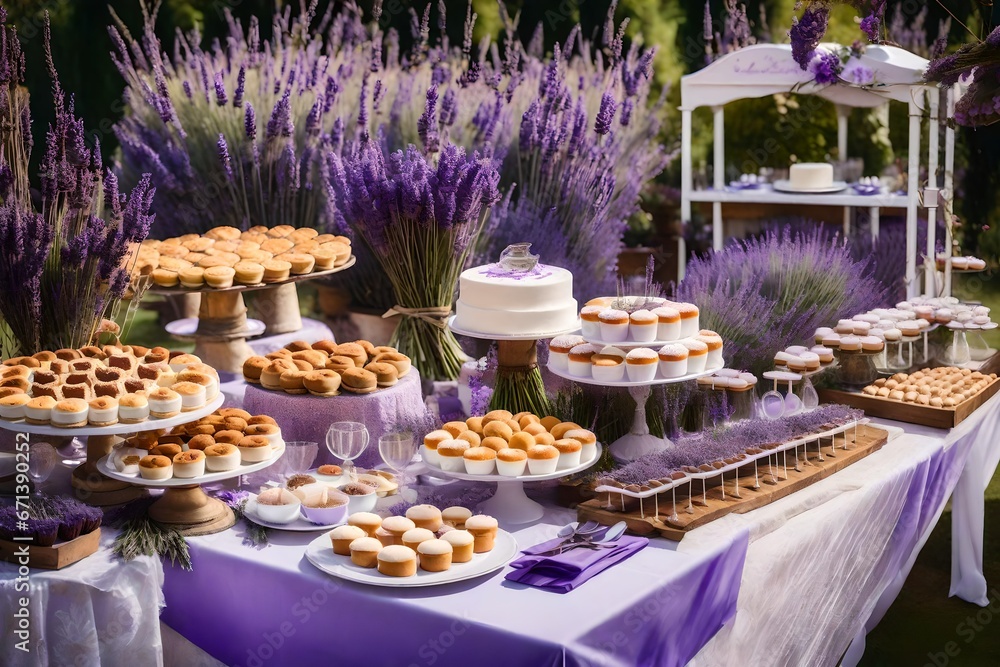 cake with purple flowers