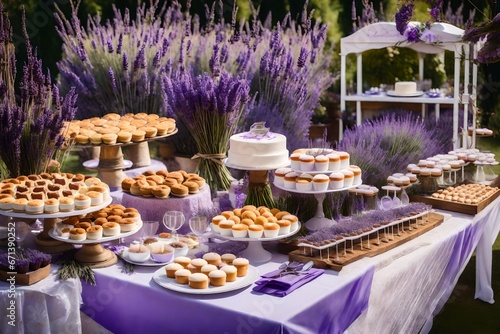 cake with purple flowers