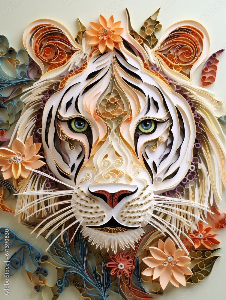 Beautiful papercut quilling paper filigree zoo animals Beautiful papercut quilling paper filigree zoo animals