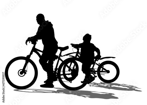 Sport people whit bike on white background