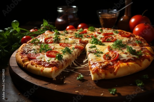 Pizza delicious slice Italian cuisine savory