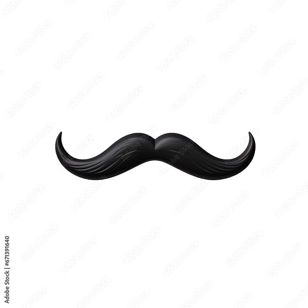 black mustache isolated on white