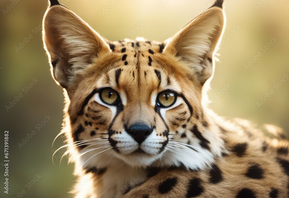 Fototapeta premium Serval Photography Stock Photos cinematic, wildlife, serval, Big Cat, for home decor, wall art, posters, game pad, canvas, wallpaper