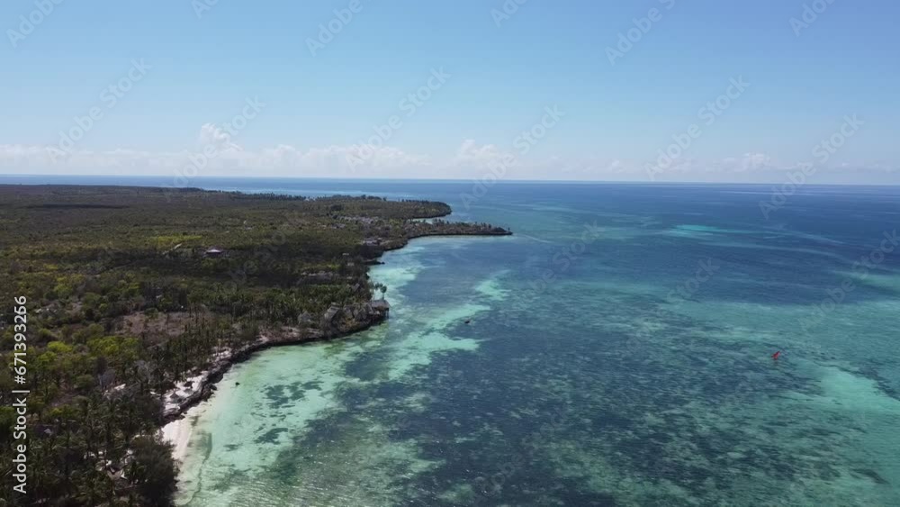 ZANZIBAR KIZIMKAZI COASTAL SEA BY DRONE AERIAL ZANZIBAR KIZIMKAZI COASTAL SEA BY DRONE AERIAL